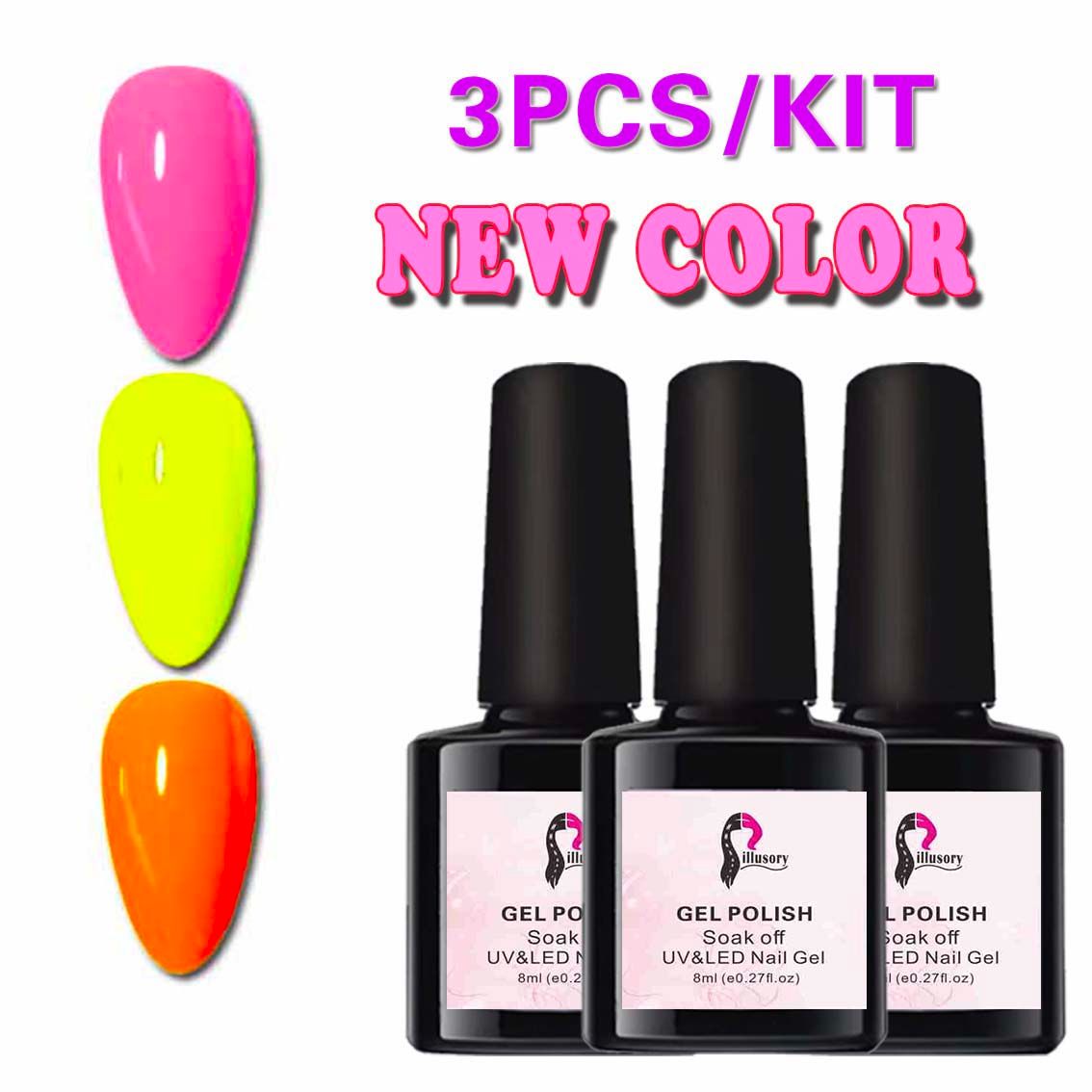 uv nail polish 3 in 1 3Pcs High quality commercial use Gel Nail Polish Set  Nail Gel nai glue nail dryer nail lamp  nail art