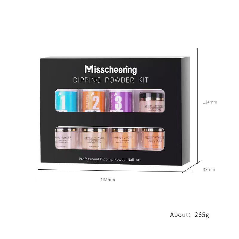 9 pcs dipping powder kit Professional Color Dipping Powder System Nail Art Polish or Without UV Lamp Set