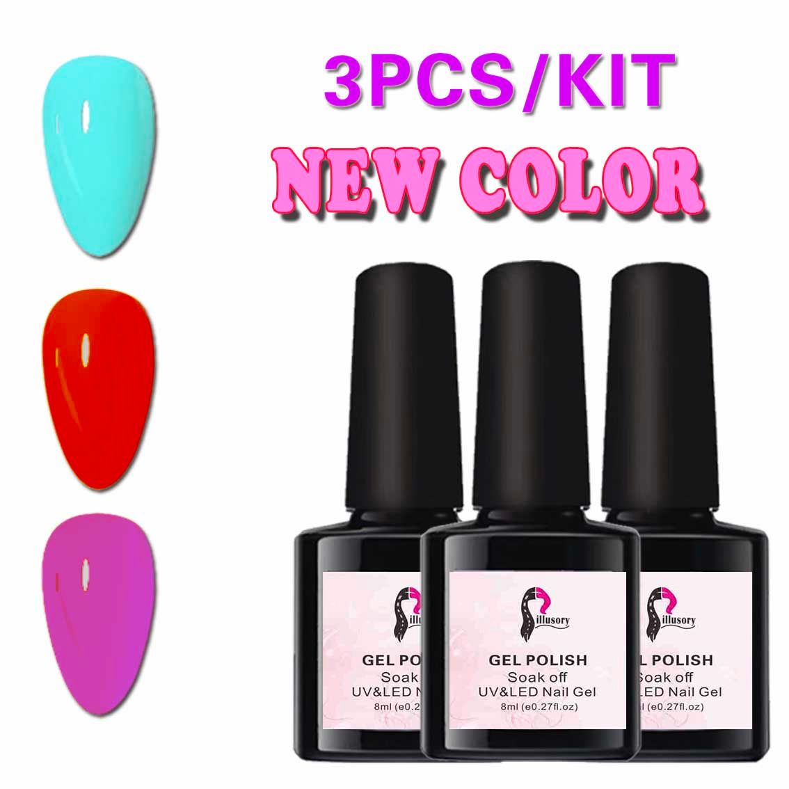uv nail polish 3 in 1 3Pcs High quality commercial use Gel Nail Polish Set  Nail Gel nai glue nail dryer nail lamp  nail art