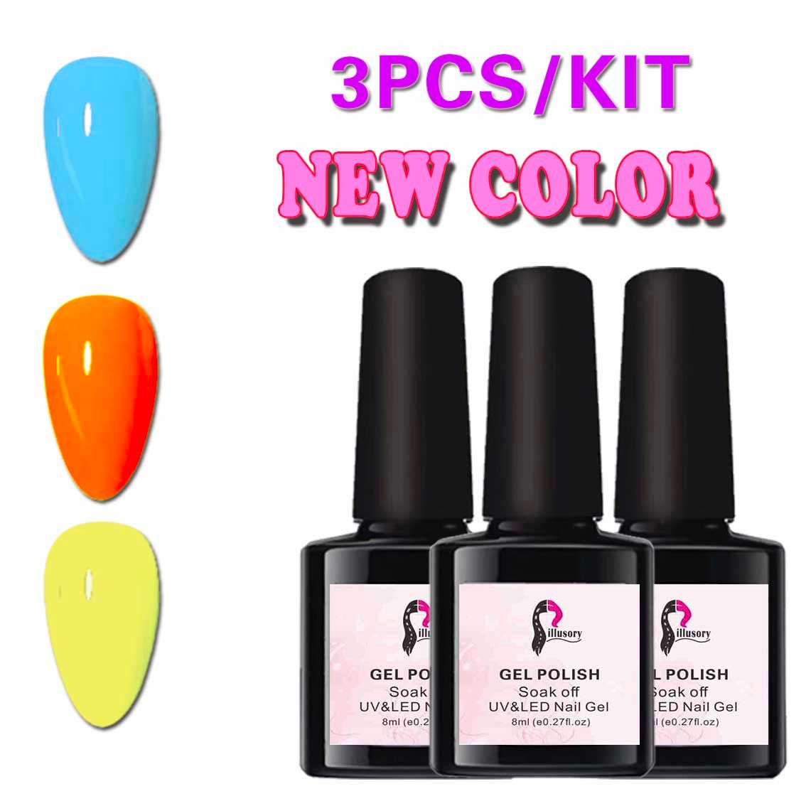 uv nail polish 3 in 1 3Pcs High quality commercial use Gel Nail Polish Set  Nail Gel nai glue nail dryer nail lamp  nail art