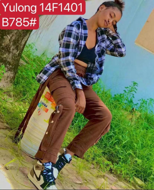 Trixxie Pixxie 2pcs Checkered Long Blouses Shirts + Baggy Pocket pants set