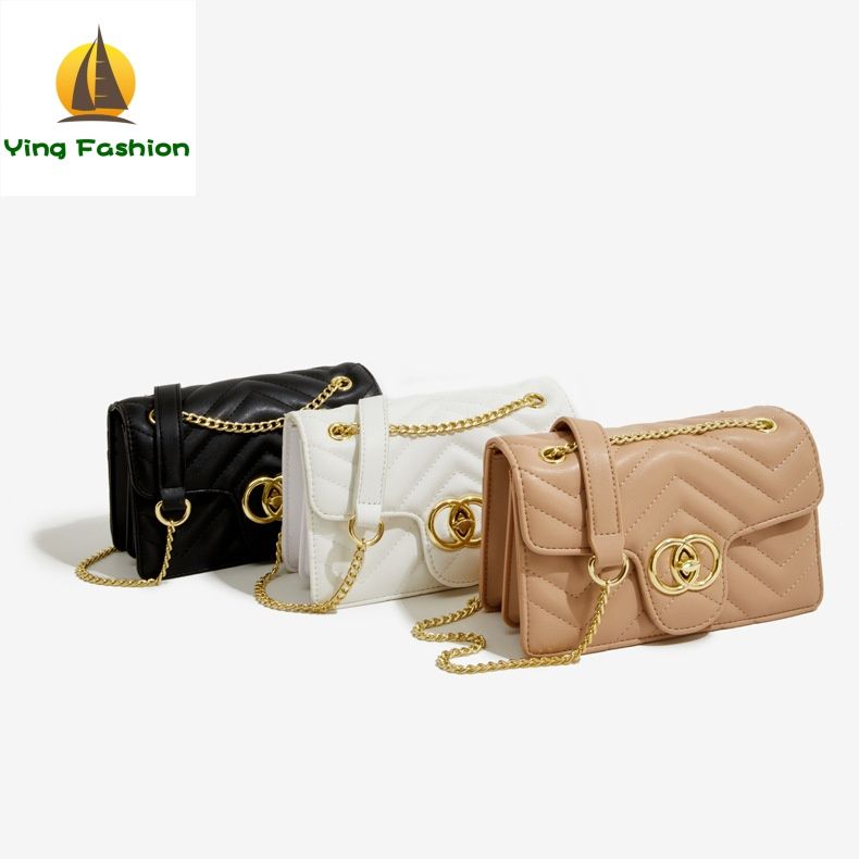 Ying Fashion 1PC New PU Material Anti-water Chain Shoulder Bags Squared Bag for Lady