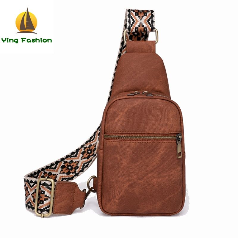 Ying Fashion 1PC Retro Body Bag Women's Fanny Pack Women's Stylish Chest Bag Casual Outdoor Travel Crossbody Bag