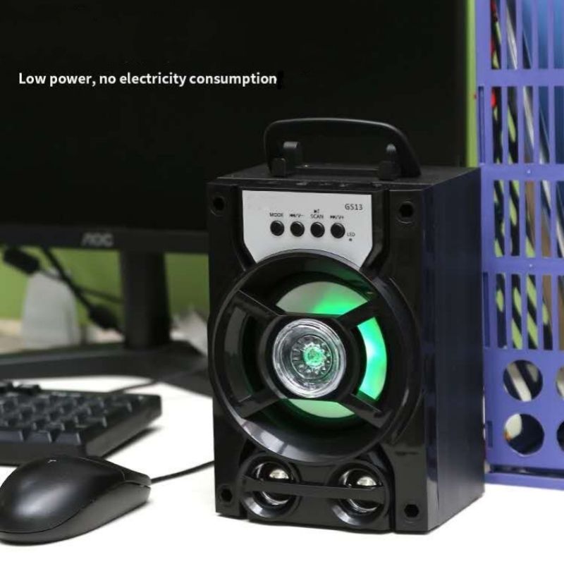 Bluetooth Speaker Portable Outdoor Stereo System LED Light Shinning with USB FM AUX TF Card