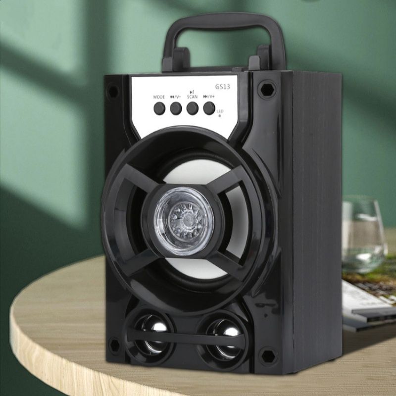 Bluetooth Speaker Portable Outdoor Stereo System LED Light Shinning with USB FM AUX TF Card