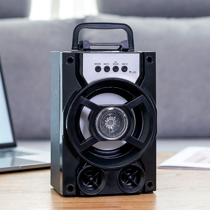 Bluetooth Speaker Portable Outdoor Stereo System LED Light Shinning with USB FM AUX TF Card