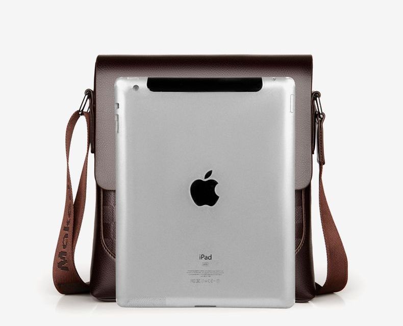 Men's Plaid Shoulder Crossbody Bag PU Leather Business Leisure Travel Shoulder Bag Large Capacity High-grade Shoulder Bag Business Fashion Briefcase