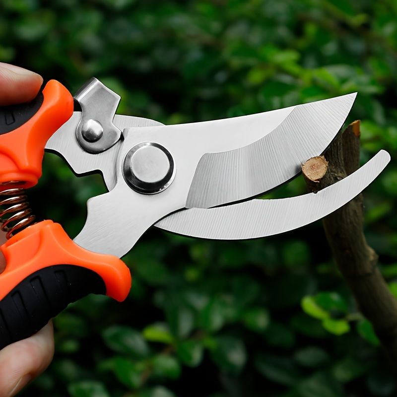 Garden Pruning Shears Branch Scissors Stainless Steel Fruit Scissors Anti-skid Labor-saving Sharp Bypass Pruning Shears Tree Trimmers Secateurs Hand Clippers