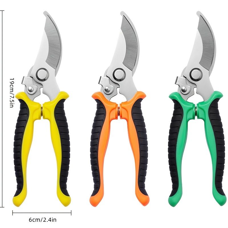 Garden Pruning Shears Branch Scissors Stainless Steel Fruit Scissors Anti-skid Labor-saving Sharp Bypass Pruning Shears Tree Trimmers Secateurs Hand Clippers