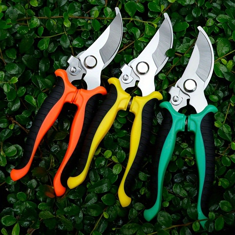 Garden Pruning Shears Branch Scissors Stainless Steel Fruit Scissors Anti-skid Labor-saving Sharp Bypass Pruning Shears Tree Trimmers Secateurs Hand Clippers