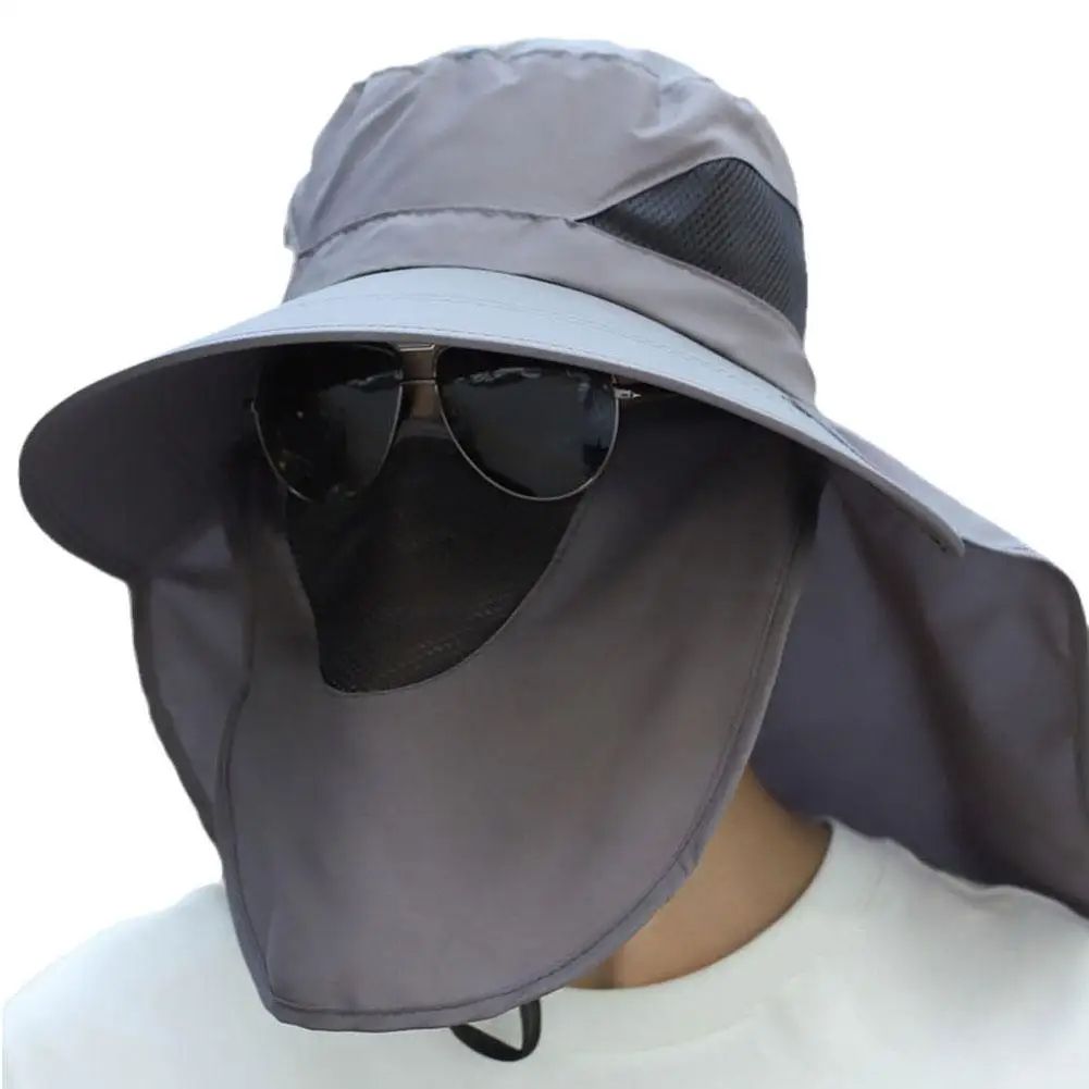 Outdoor Quick Drying UV Protection Breathable Bucket Hat Detachable Sun Hat for Fishing Mountaineering Beach Camping Travel Fishing