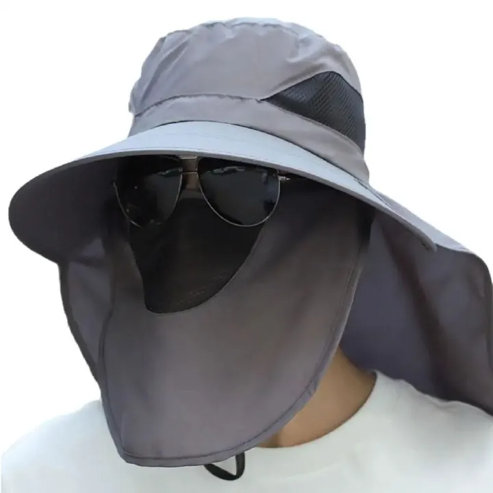 Outdoor Quick Drying UV Protection Breathable Bucket Hat Detachable Sun Hat for Fishing Mountaineering Beach Camping Travel Fishing
