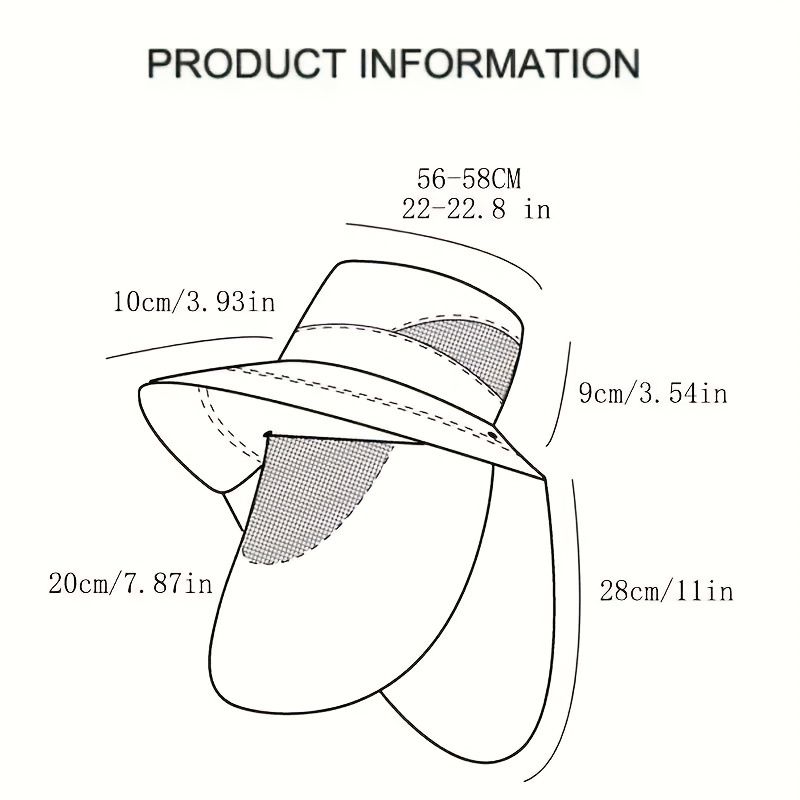 Outdoor Quick Drying UV Protection Breathable Bucket Hat Detachable Sun Hat for Fishing Mountaineering Beach Camping Travel Fishing