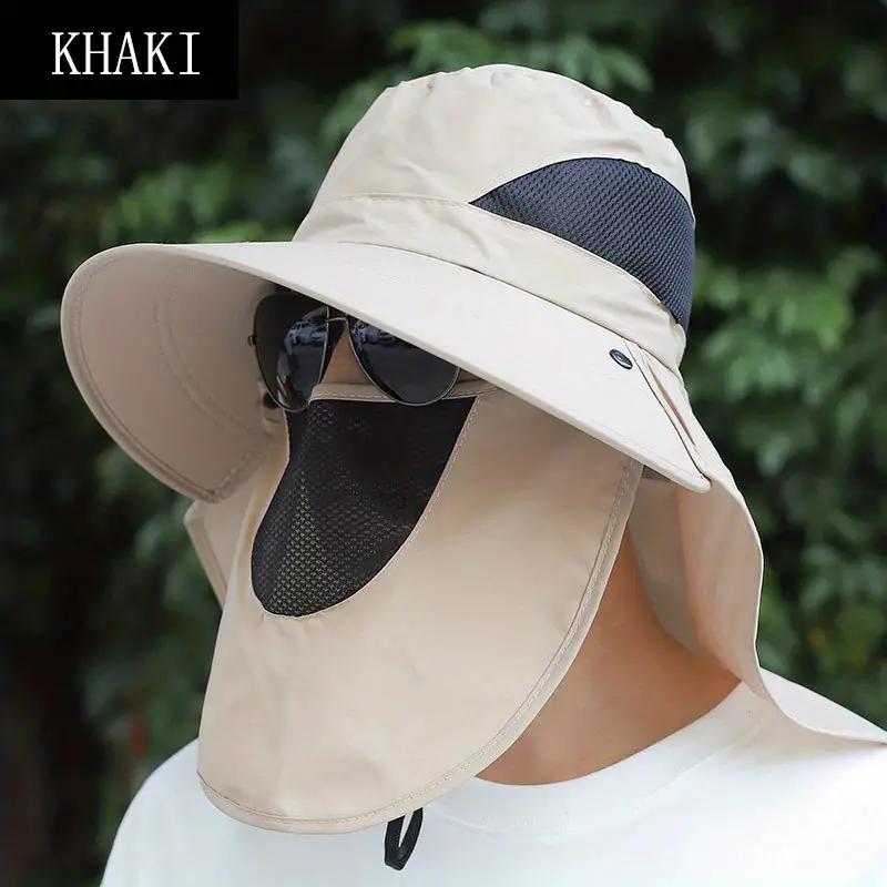 Outdoor Quick Drying UV Protection Breathable Bucket Hat Detachable Sun Hat for Fishing Mountaineering Beach Camping Travel Fishing