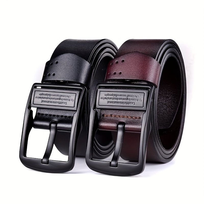 Men's Genuine Leather Belt Pin Buckle Belt Waist Strap Luxury Strap Men's Belt Gifts Idea