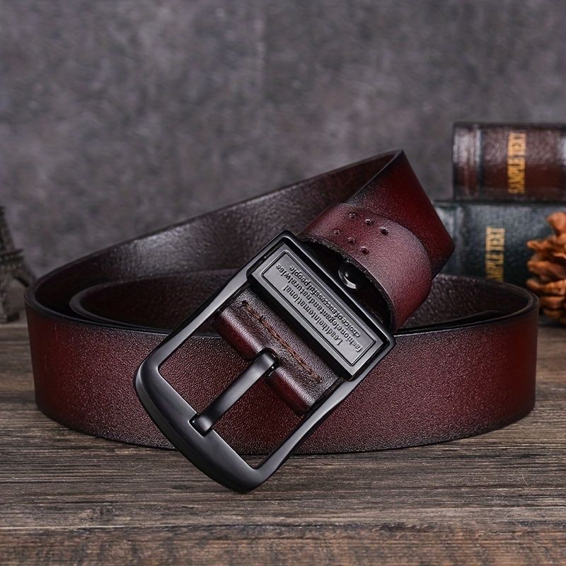 Men's Genuine Leather Belt Pin Buckle Belt Waist Strap Luxury Strap Men's Belt Gifts Idea