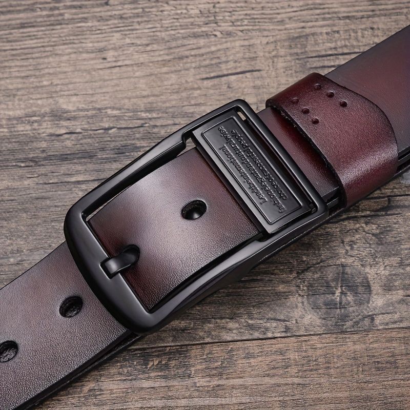 Men's Genuine Leather Belt Pin Buckle Belt Waist Strap Luxury Strap Men's Belt Gifts Idea