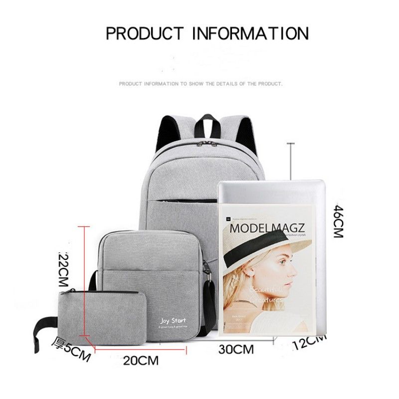 3Pcs/set Fashion Backpacks Men's Bags Business Computer Backpack Leisure School Bag Laptop Bag Outdoor Travel Bag Handbags