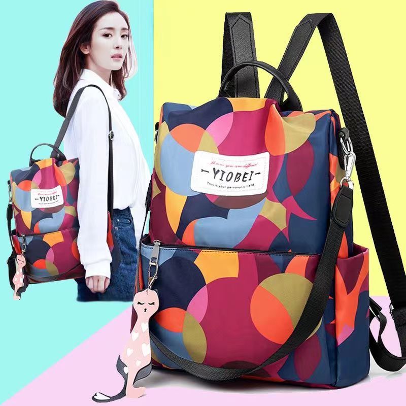 Fashion Backpacks Women's Oxford Cloth Anti-theft Women's Bags Floral Leisure Large Capacity Travel Backpack Handbags