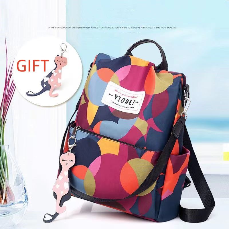 Fashion Backpacks Women's Oxford Cloth Anti-theft Women's Bags Floral Leisure Large Capacity Travel Backpack Handbags