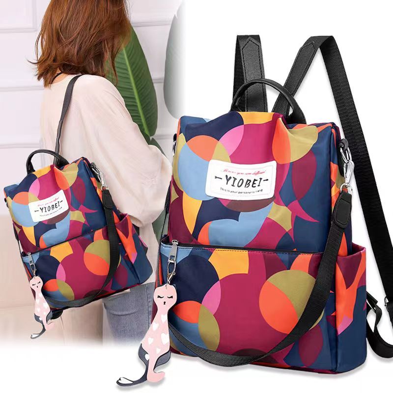 Fashion Backpacks Women's Oxford Cloth Anti-theft Women's Bags Floral Leisure Large Capacity Travel Backpack Handbags