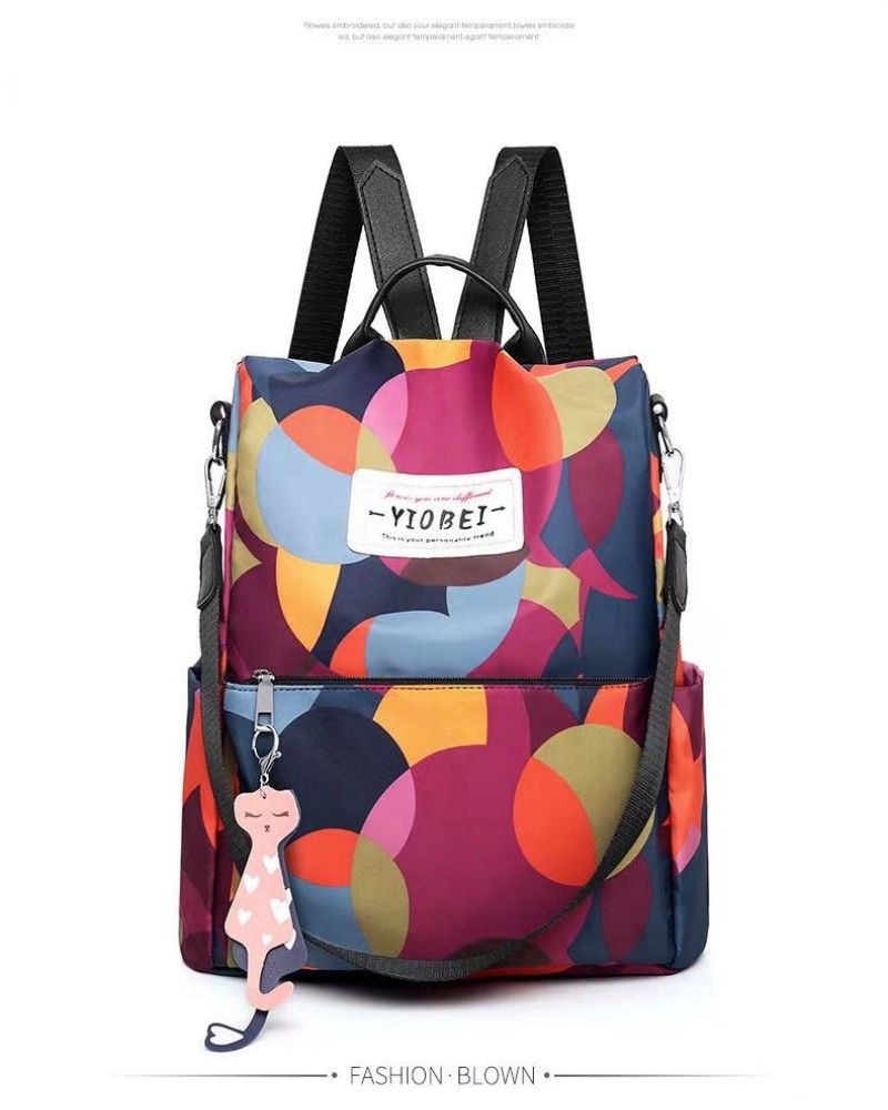 Fashion Backpacks Women's Oxford Cloth Anti-theft Women's Bags Floral Leisure Large Capacity Travel Backpack Handbags