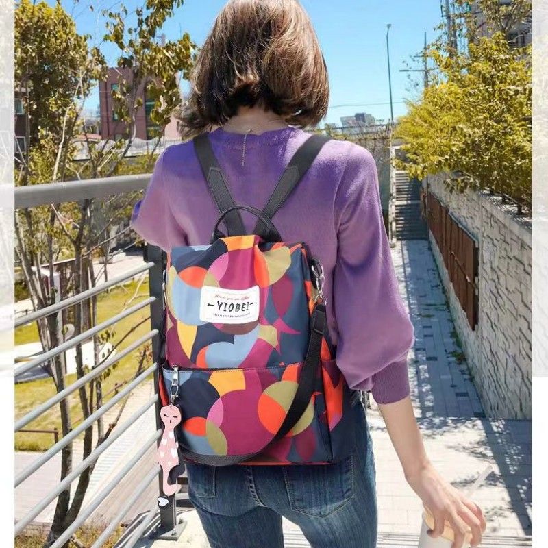 Fashion Backpacks Women's Oxford Cloth Anti-theft Women's Bags Floral Leisure Large Capacity Travel Backpack Handbags