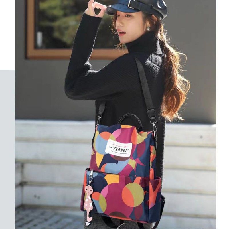 Fashion Backpacks Women's Oxford Cloth Anti-theft Women's Bags Floral Leisure Large Capacity Travel Backpack Handbags