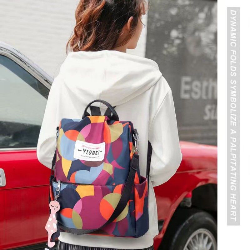 Fashion Backpacks Women's Oxford Cloth Anti-theft Women's Bags Floral Leisure Large Capacity Travel Backpack Handbags