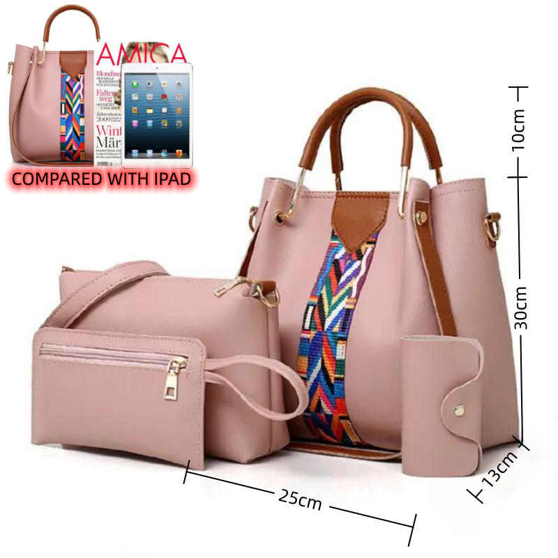 4pcs/set Fashion multi-piece women's bag handbags bill shoulder crossbody bag