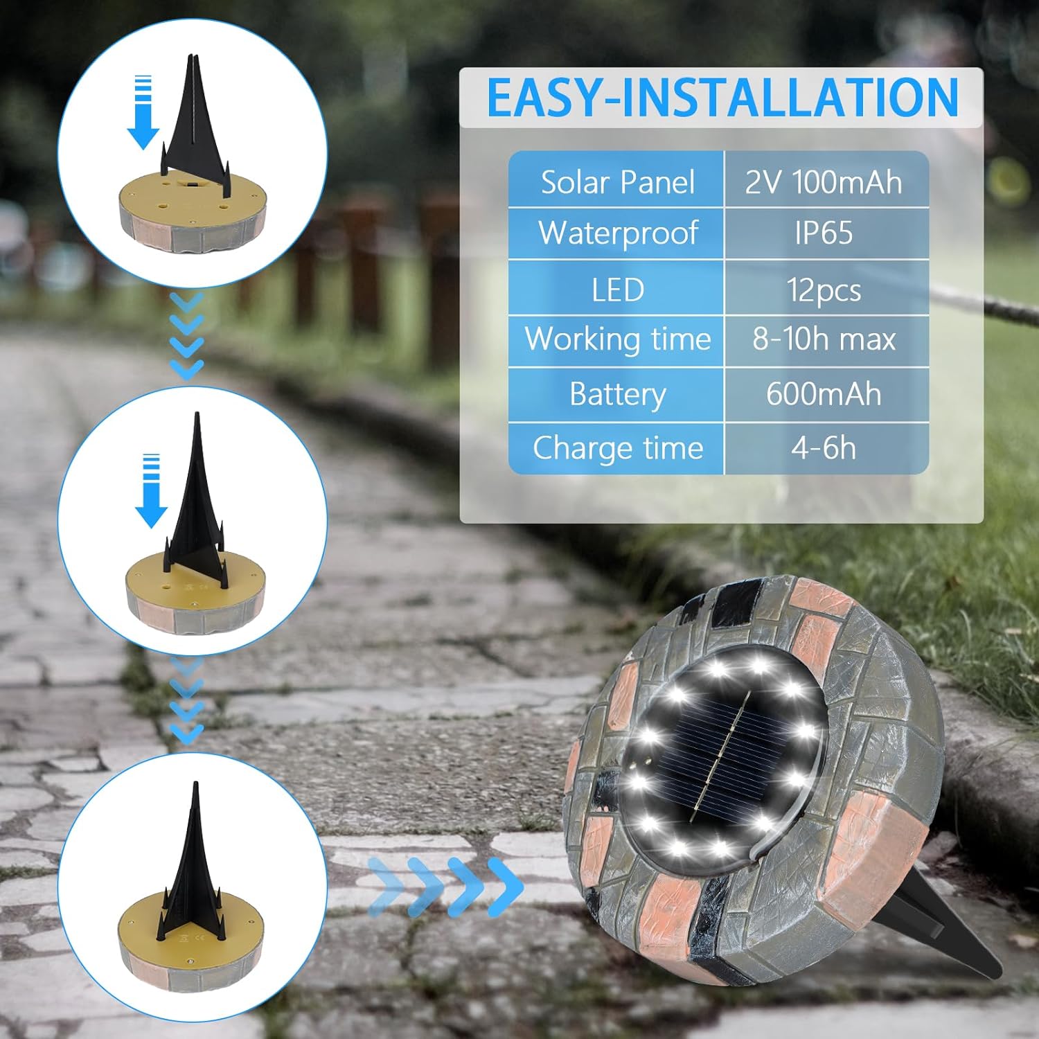 Solar Outdoor Lights for Landscape Lighting, Garden Lights, Yard Lights, Driveway Lights - Solar Pathway Lights -4 Packl White)