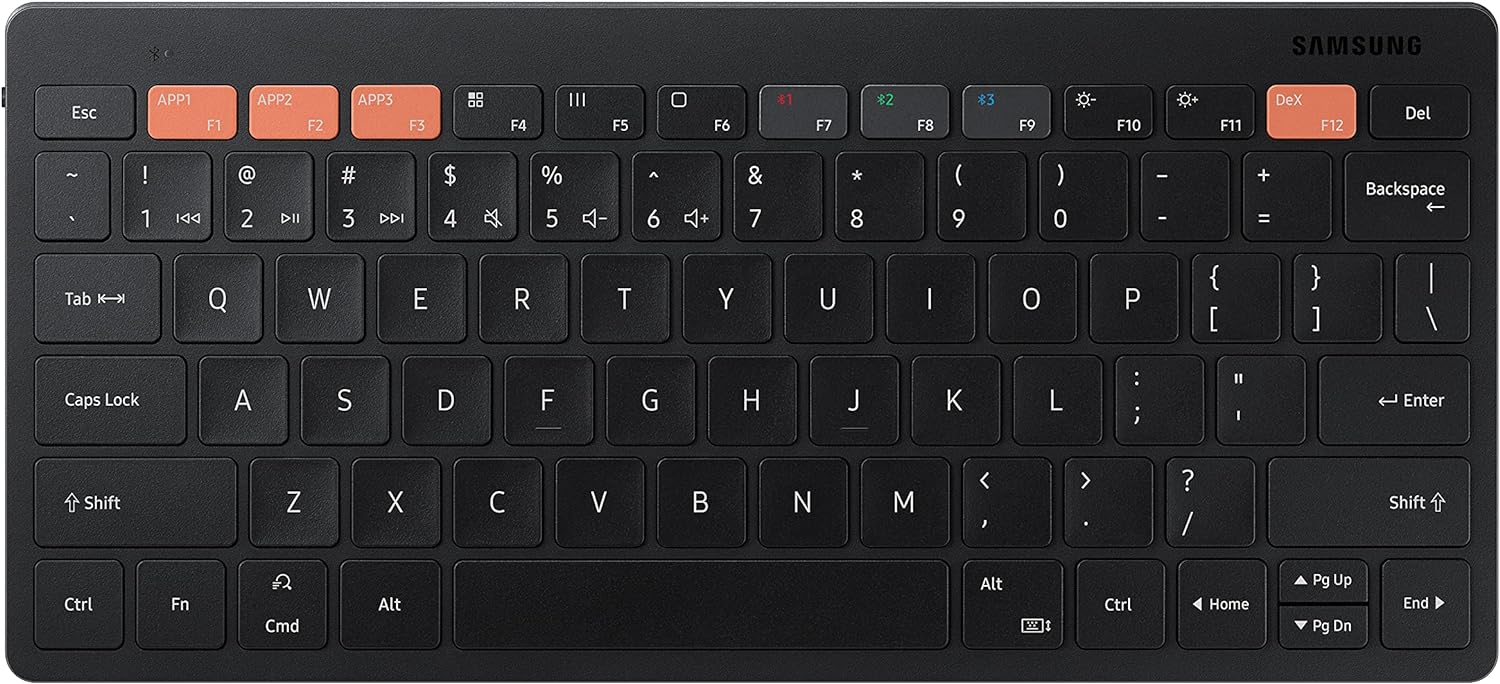 SAMSUNG Smart Keyboard Trio 500, Black - Wireless Connectivity - Bluetooth - 32.81 ft - Smartphone, Tablet - AAA Battery Size Supported - Black