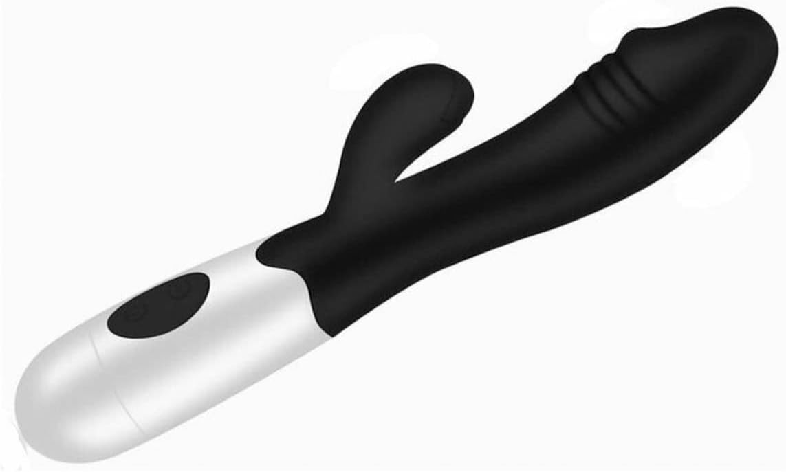 RECHARGABLE 10 Speed Silicone Rabbit Vibrator Black Vibrator Sex Toy, Adult Sex Toys for Women - Powerful Electric Massager Vibrator, G Spot Clitoris Stimulation, Dildo, Wireless
