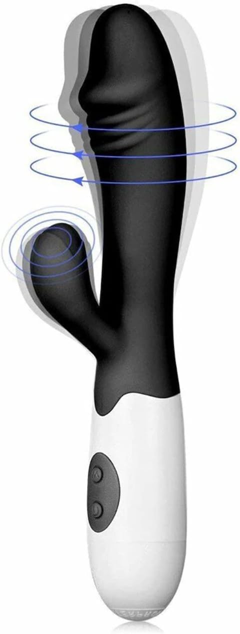 RECHARGABLE 10 Speed Silicone Rabbit Vibrator Black Vibrator Sex Toy, Adult Sex Toys for Women - Powerful Electric Massager Vibrator, G Spot Clitoris Stimulation, Dildo, Wireless