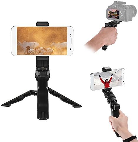 Phone Tripod, Andoer Camera stabilizer 1/4 Screw Handheld Mini Universal Smartphone Holder Tripod for Iphone Samsung Android Multi-Use Pistol Grip