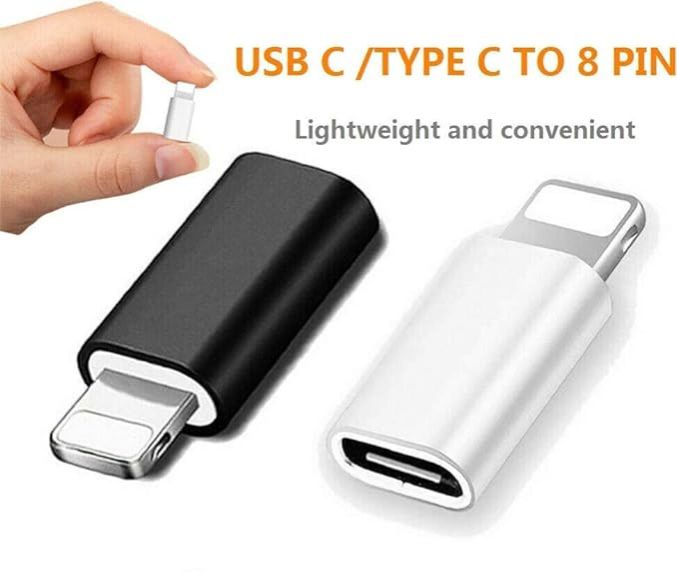 USB C to Lightning Adapter, OTG Apple Lightning to Type C Adapter for iPhone, iPad, Compatible with iPhone 13/12/11 Pro Max/X/XR/XS/8/7/6 to Car Charger Adapter