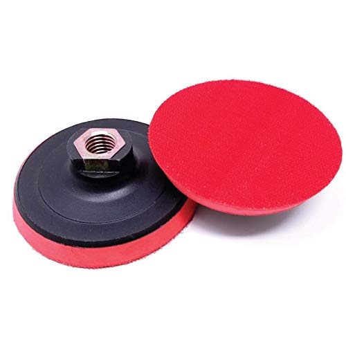 4.5" 115mm  Inch Hook and Loop Backing Pads with M14 Thread Drill Adapter, Sanding Disc Car Polishing Pad Backing Plate for Angle Grinder Buffer Polisher Attachment (12000RPM)