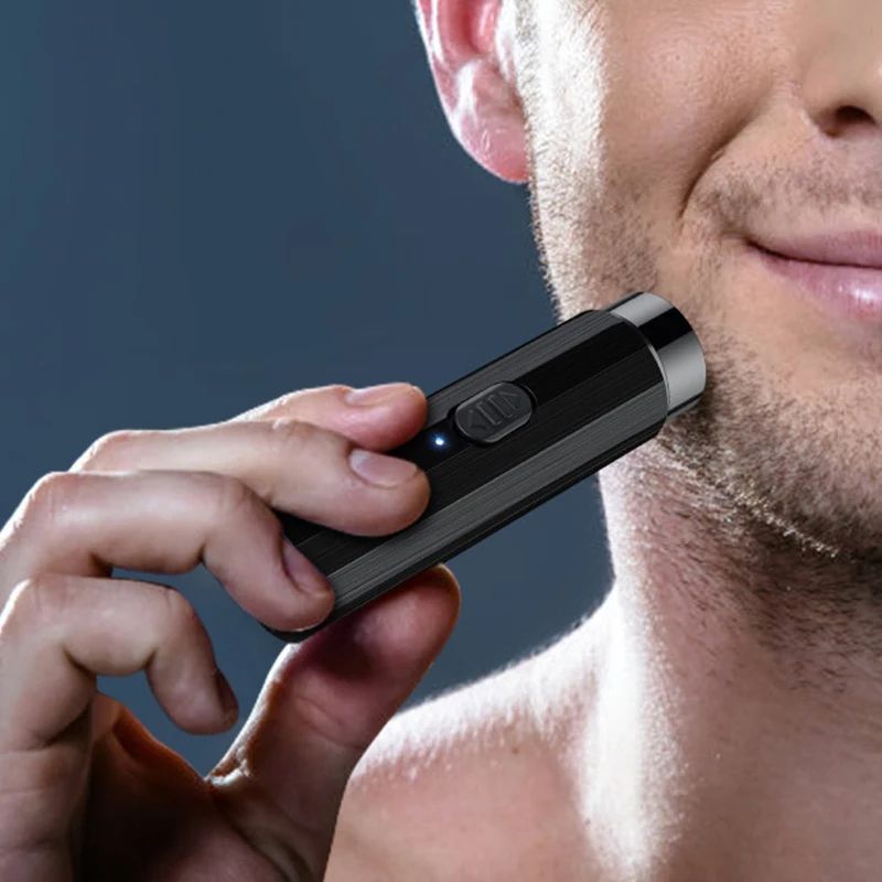 Mini USB Electric Shaver Razor Portable Rotary Cutter Head Beard Stubble Trimmer Travel Use