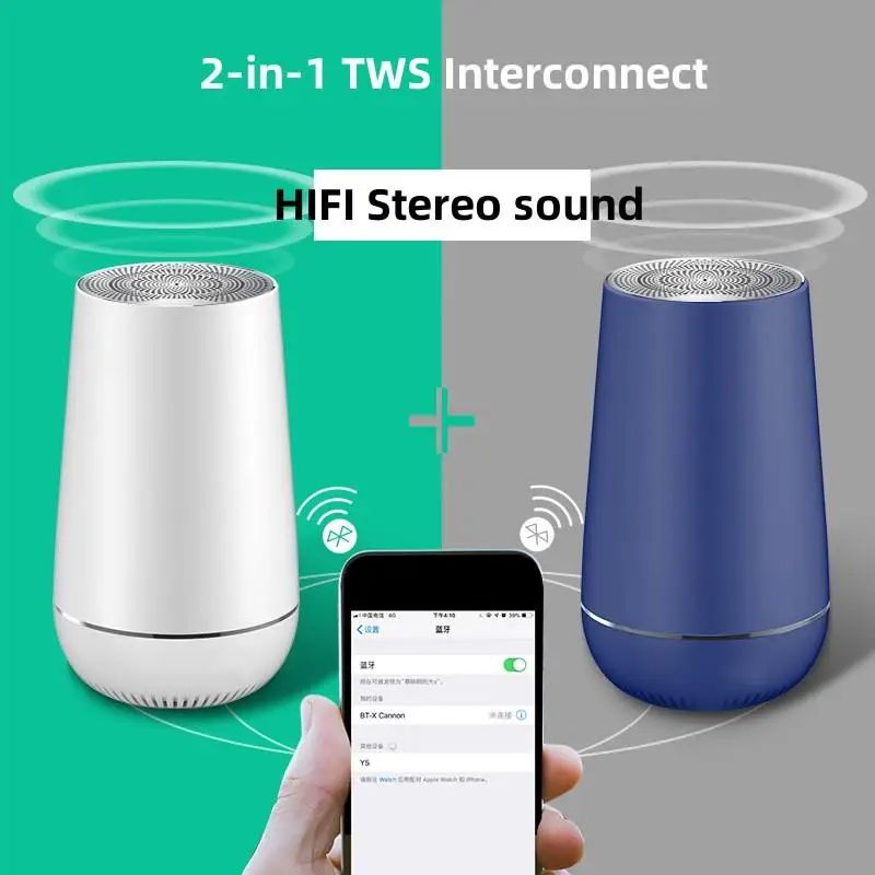 Wireless Bluetooth Speaker Steel Cannon Plug And Play User External Portable Audio Radio Gradient Bluetooth Speaker Subwoofer
