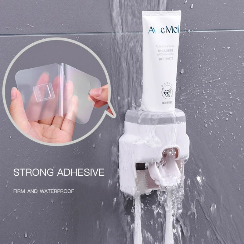 Wall Mount Automatic Toothpaste Dispenser Toothbrush Holder Set Toothpaste Squeezer for Family Shower Bathroom Accessories