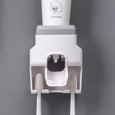 Wall Mount Automatic Toothpaste Dispenser Toothbrush Holder Set Toothpaste Squeezer for Family Shower Bathroom Accessories