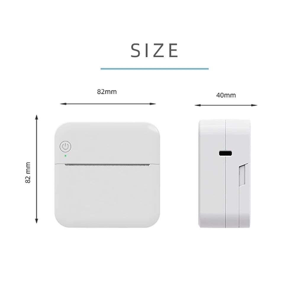 Mini Pocket Thermal Printer Multifunction Portable Sticker Maker 203DPI Instant Photo Printing Support BT Connection