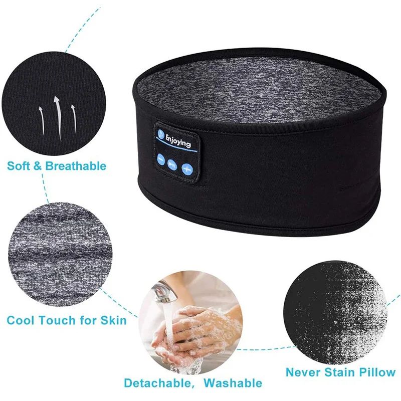 Wireless Bluetooth Speaker Headscarf Wireless Music Sleep Headset Sports Headband Built-in Sleep Music Eye Mask Travel Headset