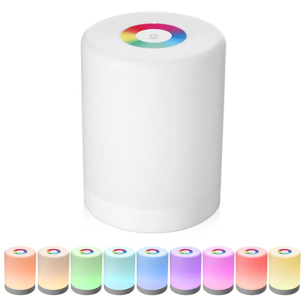 Dimmable LED Touch Control Night Light USB Rechargeable Table Lamp RGB Bedside Lamp Kid Children Gift For BedRoom Decoration