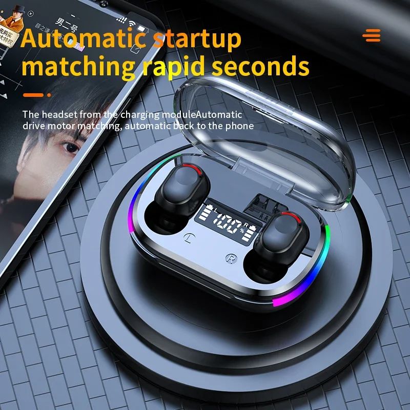 K10 Tws Earphones Bluetooth Wireless Headphones LED Display Smart Noise Reduction Phone Ear Buds Hearing Aids Handfree Blutooth