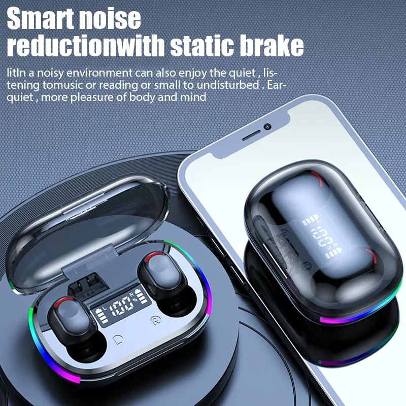 K10 Tws Earphones Bluetooth Wireless Headphones LED Display Smart Noise Reduction Phone Ear Buds Hearing Aids Handfree Blutooth