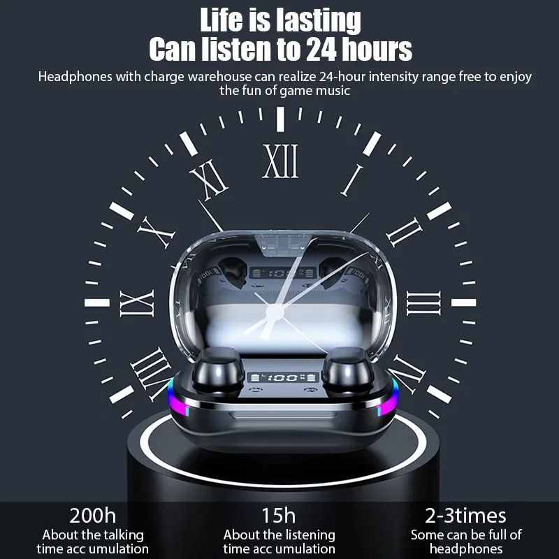 K10 Tws Earphones Bluetooth Wireless Headphones LED Display Smart Noise Reduction Phone Ear Buds Hearing Aids Handfree Blutooth