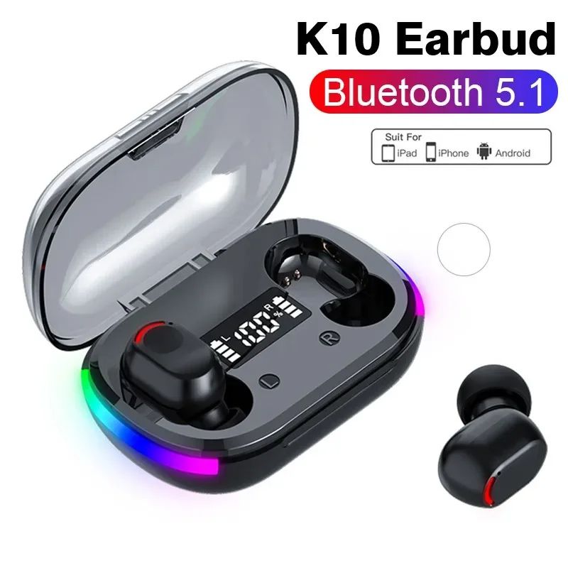 K10 Tws Earphones Bluetooth Wireless Headphones LED Display Smart Noise Reduction Phone Ear Buds Hearing Aids Handfree Blutooth