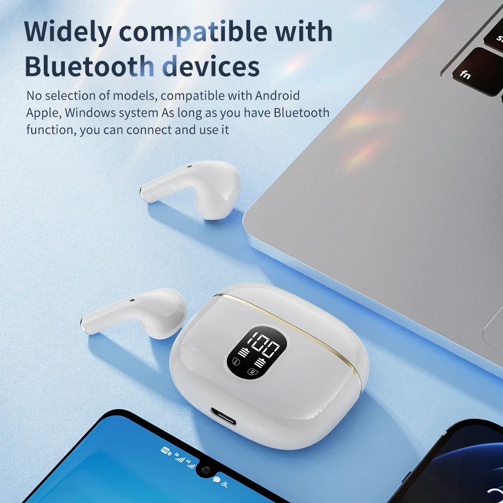 New X87 Bluetooth 5.3 Earphones Wireless Headphones Touch Control Gaming Headsets HIFI Stereo Noise Reduction Earbuds With Mic