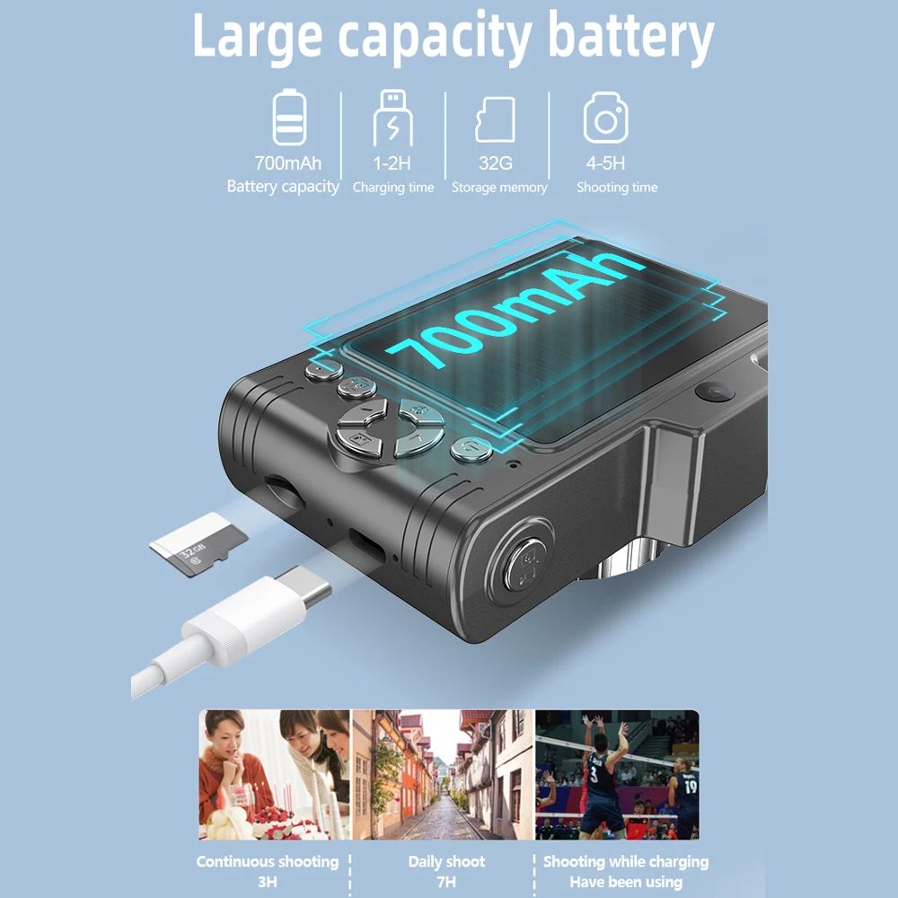 1080P Kids Camera Compact Camera 48MP Dual Lenses 8× Optical Zoom Mini CCD Camera 2.8in TFT Screen Great Gift for Boys Girls Kid
